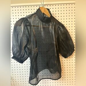 Elegant Sheer Black Blouse for Women